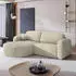 Masseno Amilia P L-Form Ecksofa mit Schlaffunktion & Bettkasten, Cord, Creme (AMILIA P L-S POSO 100)
