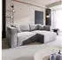 Masseno Nerio M Ecksofa L-Form mit Schlaffunktion & Bettkasten, Hellgrau (NERIO M MONOLITH 84)