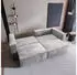 Masseno Nerio M Ecksofa L-Form mit Schlaffunktion & Bettkasten, Hellgrau (NERIO M MONOLITH 84)