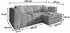 Masseno Nerio M Ecksofa L-Form mit Schlaffunktion & Bettkasten, Hellgrau (NERIO M MONOLITH 84)