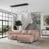 Masseno VESTANO R-S Ecksofa L-Form Velours-Stoff Rosa mit Schlaffunktion und Bettkasten (VESTANO R-S MATT VELVET 61)