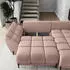 Masseno VESTANO R-S Ecksofa L-Form Velours-Stoff Rosa mit Schlaffunktion und Bettkasten (VESTANO R-S MATT VELVET 61)