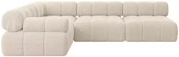 ALTDECOR Mende-L2 Ecksofa L-Form 6-Sitzer Cord Beige 285x190cm