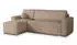 Masseno Ravelo T Ecksofa L-Form mit Schlaffunktion & Bettkasten, Kordstoff, Beige, 240x140cm (RAVELO T TILIA 17)