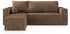 Masseno Ravelo T Ecksofa L-Form mit Schlaffunktion & Bettkasten, Kordstoff, Beige, 240x140cm (RAVELO T TILIA 17)
