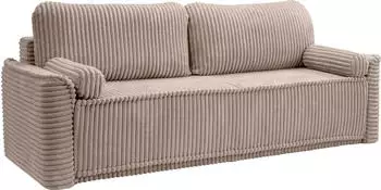 xonox.home Grubs Schlafsofa 3-Sitzer Cord grau-beige 225x96x93cm (4066432026564_110d)