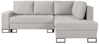 Selsey Larelle Ecksofa mit Schlaffunktion & Bettkasten, Chenille, Hellbeige, Ottomane rechts (LARELLE)