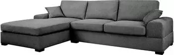 xonox.home Veda Ecksofa L-Form links Strukturstoff grau 308x90x186cm (4066432025642_110d)