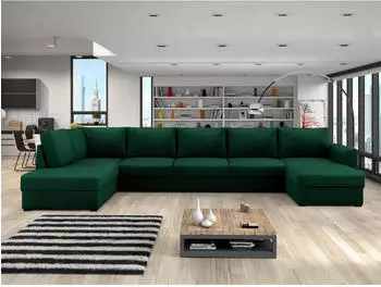 Mirjan24 Wilma Large Premium Wohnlandschaft U-Form 8-Sitzer, 370x85x186cm