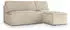 Masseno BRISO T Ecksofa L-Form mit Schlaffunktion & Bettkasten, Kordstoff, Creme (BRISO T TILIA 03)