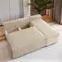 Masseno BRISO T Ecksofa L-Form mit Schlaffunktion & Bettkasten, Kordstoff, Creme (BRISO T TILIA 03)