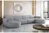 Kaiser Möbel Modena XL Ecksofa U-Form Cord Hellgrau 382x165cm