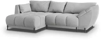 Masseno Vestano L-S Ecksofa L-Form mit Schlaffunktion & Bettkasten, Boucl&eacute;, Hellgrau (VESTANO L-S QUELLE 83)
