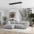 Masseno Vestano L-S Ecksofa L-Form mit Schlaffunktion & Bettkasten, Bouclé, Hellgrau (VESTANO L-S QUELLE 83)