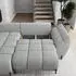 Masseno Vestano L-S Ecksofa L-Form mit Schlaffunktion & Bettkasten, Bouclé, Hellgrau (VESTANO L-S QUELLE 83)