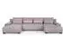 Beautysofa Benny Ecksofa U-Form mit Schlaffunktion und Bettkasten, Rosa (Poso 27)