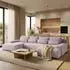 Beautysofa Benny Ecksofa U-Form mit Schlaffunktion und Bettkasten, Rosa (Poso 27)