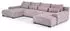 Beautysofa Benny Ecksofa U-Form mit Schlaffunktion und Bettkasten, Rosa (Poso 27)