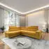 Masseno Alvoro L-S Ecksofa L-Form Velours Gelb mit Schlaffunktion & Bettkasten (ALVORO L-S MATT VELVET 48)