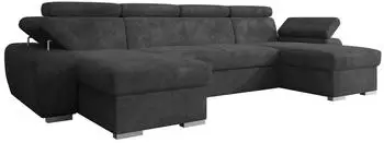Mirjan24 Plaza U Ecksofa mit Schlaffunktion und Bettkasten, 323x85x170cm (Plaza U)