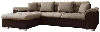 Mirjan24 Diana Ecksofa mit Schlaffunktion Textil Braun 280x160cm