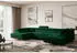 ALTDECOR GUSA-U Wohnlandschaft U-Form mit Schlaffunktion und Bettkasten, Velours, Grün, 342x202x107cm