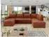 Mirjan24 Wilma Wohnlandschaft U-Form 7-Sitzer, 305x85x188cm, Orange