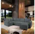 Masseno NORENA L-S Ecksofa U-Form Schlaffunktion Kordstoff Grau (NORENA L-S POSO 60)