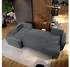 Masseno NORENA L-S Ecksofa U-Form Schlaffunktion Kordstoff Grau (NORENA L-S POSO 60)