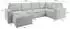 Masseno NORENA L-S Ecksofa U-Form Schlaffunktion Kordstoff Grau (NORENA L-S POSO 60)