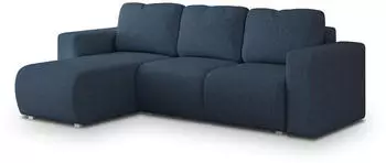 Masseno Rinova Ecksofa L-Form mit Schlaffunktion & Bettkasten, Blau (RINOVA NEVE 77)
