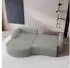 Masseno Amilia L-S Ecksofa L-Form mit Schlaffunktion & Bettkasten, Hellgrau Bouclé (AMILIA L-S QUELLE 83)