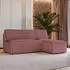 Masseno BRISO T Ecksofa L-Form mit Schlaffunktion & Bettkasten, Rosa (BRISO T TILIA 62)