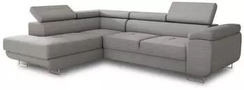 Sofnet Caris Ecksofa Cord mit Schlaffunktion, Bettkasten, einstellbare Kopfst&uuml;tzen (Poso 110)