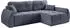 Mid.you Sancho Long Eckschlafsofa Cord L-Form 255x155cm Blaugrau (001849022603)