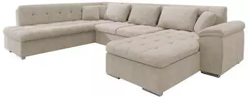 Mirjan24 Niko Bis Ecksofa mit Schlaffunktion und Bettkasten, 7-Sitzer, Textil, Ottomane rechts (Niko Bis)