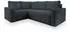 Masseno ESTANO L-S Ecksofa L-Form mit Schlaffunktion & Bettkasten, Kord, Graphit, 230x158cm (ESTANO L-S POSO 34)