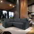 Masseno ESTANO L-S Ecksofa L-Form mit Schlaffunktion & Bettkasten, Kord, Graphit, 230x158cm (ESTANO L-S POSO 34)