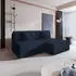 Masseno Fioro Ecksofa L-Form mit Schlaffunktion & Bettkasten, Kordstoff, Blau (FIORO TILIA 77)