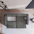 Masseno Fiano P Ecksofa L-Form mit Schlaffunktion & Bettkasten, Kordstoff, Grau (FIANO P POSO 60)
