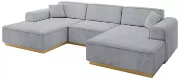ALTDECOR IREA-U1-v2 Wohnlandschaft U-Form Textil Grau 301x165x80cm
