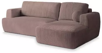 Masseno SENTI P R-S Ecksofa L-Form mit Schlaffunktion & Bettkasten, Kordstoff, Lila (SENTI P R-S POSO 130)