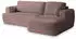 Masseno SENTI P R-S Ecksofa L-Form mit Schlaffunktion & Bettkasten, Kordstoff, Lila (SENTI P R-S POSO 130)