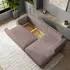Masseno SENTI P R-S Ecksofa L-Form mit Schlaffunktion & Bettkasten, Kordstoff, Lila (SENTI P R-S POSO 130)