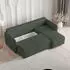 Masseno Suvino Ecksofa L-Form Boucle-Stoff Grün Schlaffunktion 230x143cm (SUVINO QUELLE 37)