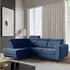Beautysofa Connor II Ecksofa mit Schlaffunktion, L-Form links, Dunkelblau (Noel 16)