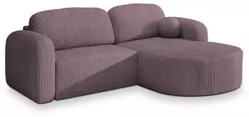 Masseno Amilia P R-S Ecksofa L-Form mit Schlaffunktion & Bettkasten, Kordstoff, Lila (AMILIA P R-S POSO 130)