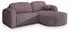 Masseno Amilia P R-S Ecksofa L-Form mit Schlaffunktion & Bettkasten, Kordstoff, Lila (AMILIA P R-S POSO 130)