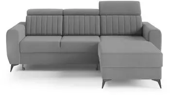 Beautysofa Connor I Ecksofa mit Schlaffunktion, Bettkasten, L-Form, Grau (Noel 26)
