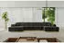 ALTDECOR IREA-U2-v2 Wohnlandschaft U-Form Velvet 6-Sitzer 386x165x80cm Schwarz (IREA-U2-v2)